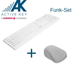 ACTIVE KEY Funk-Aktionsbundle weiß Hygienetastatur + Hygienemaus 